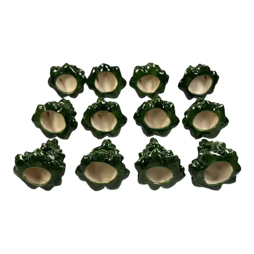 Vtg Set Of 12 Ceramic 3.5